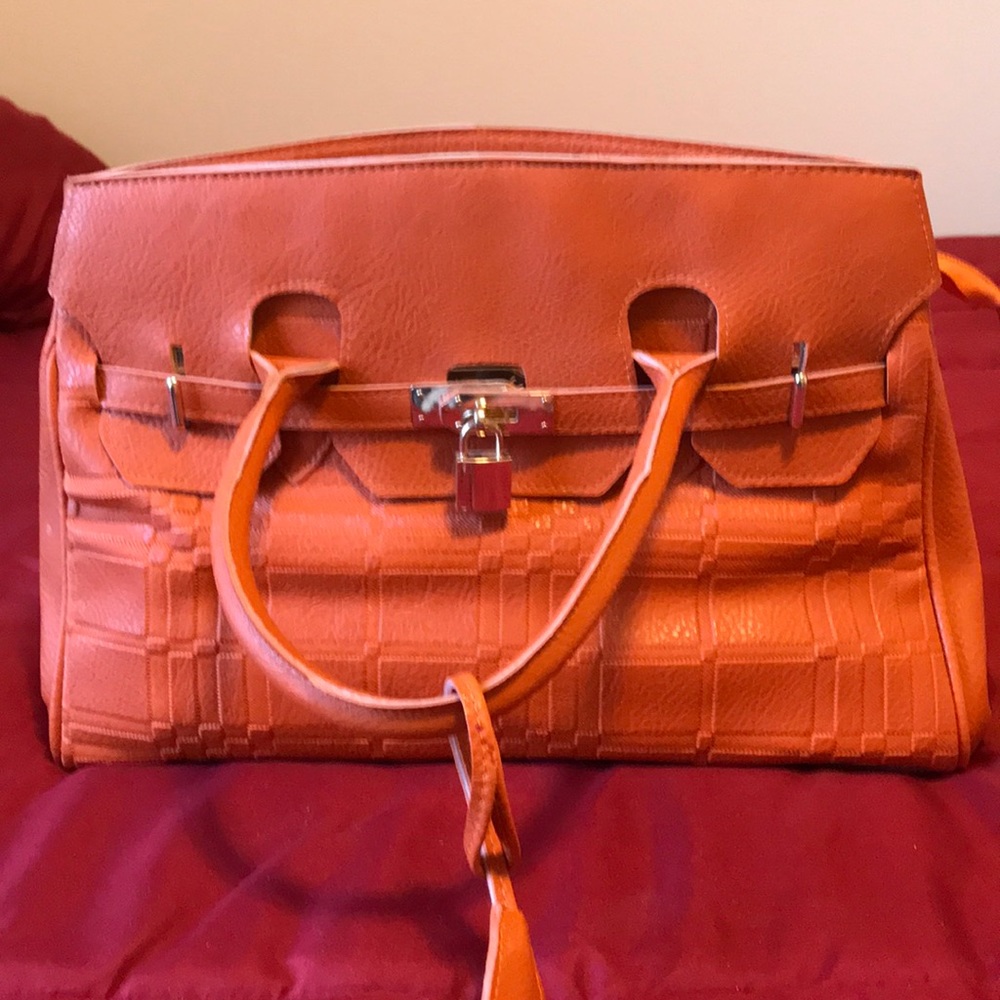 Orange shoulder bag